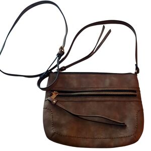 MIX NO 6 BRONZE DISTRESSED LOOK TASSEL CROSSBODY BAG